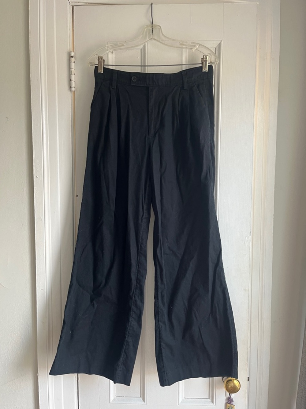 Womens Wide-Leg Linen Pants
